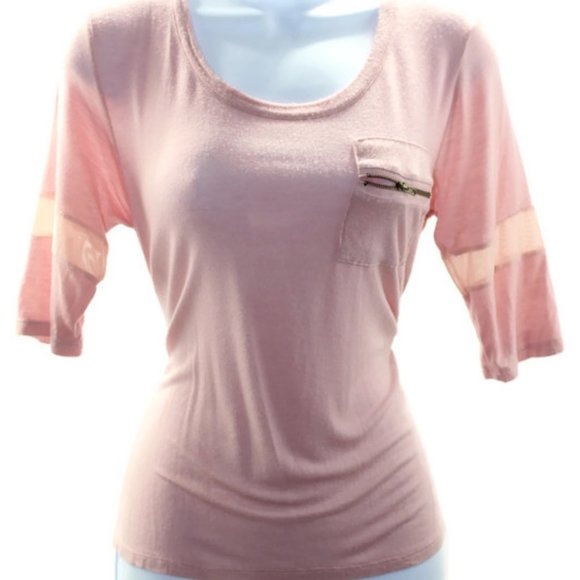 Wishful Park Pink 3/4 Sleeve Casual Top Size L - Picture 1 of 5